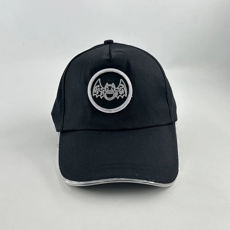 Neue coole Fledermaus-Baseballmütze für Jungen und Mädchen, modisches Dekor, leuchtende Mützen für die Nacht