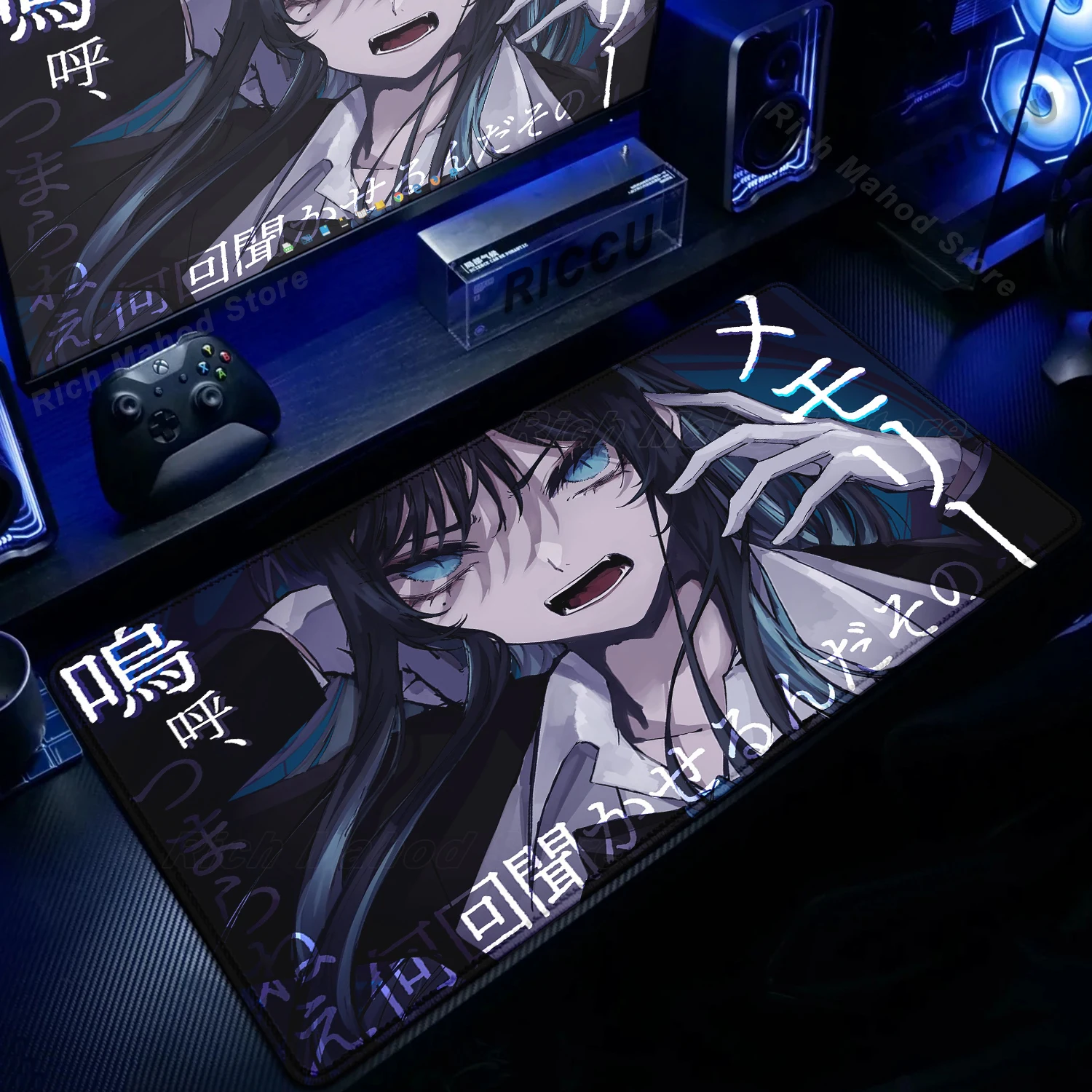 

A_ado Rubber Lock Edge Mouse Pad XXL Computer Desk Mat Offices Accessories Virtual Idol Kawaii Keyboard Extended Pad Gaming Pads