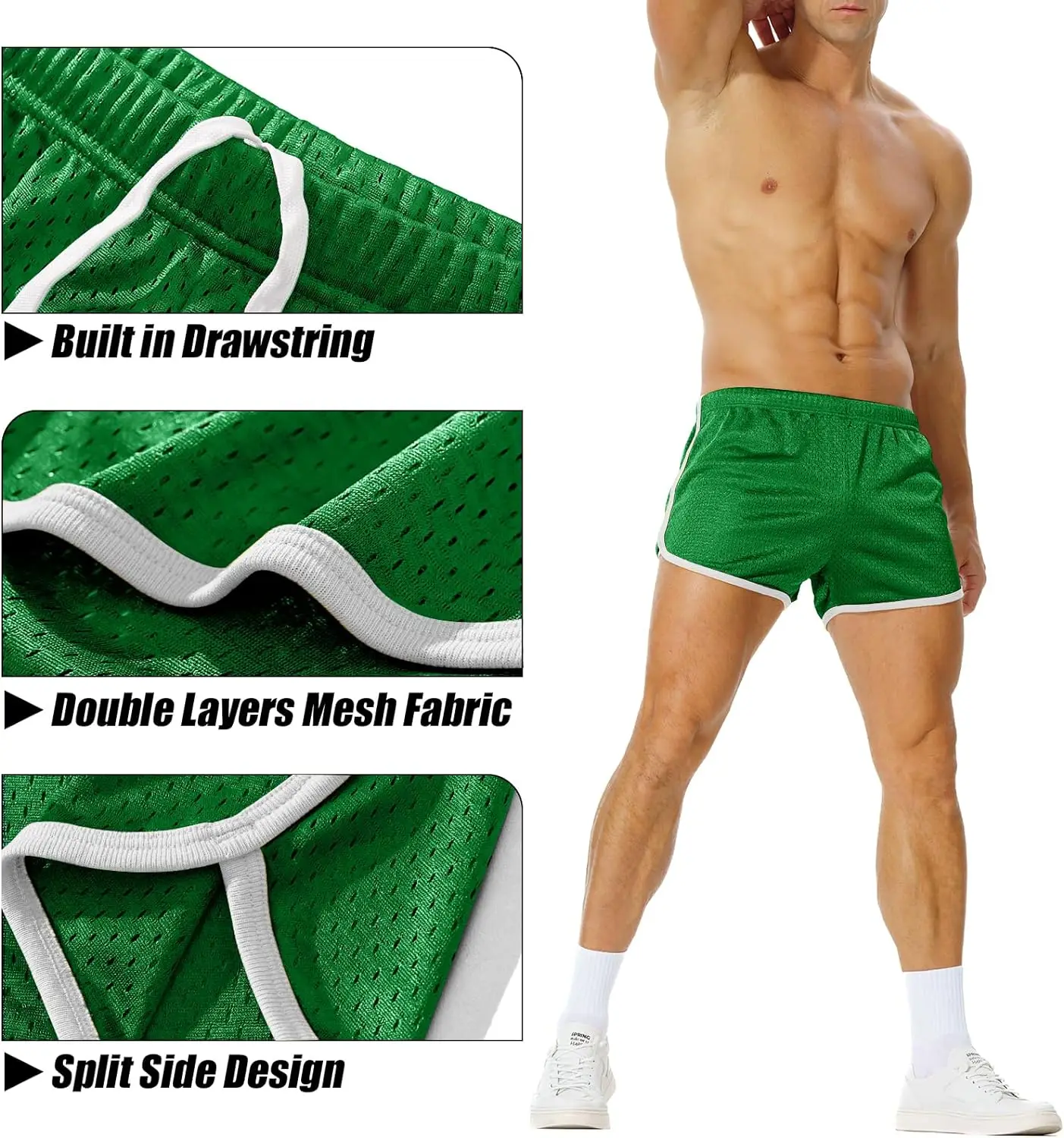 AIMPACT Mens Running Shorts Breathing Workout Gym Booty Short Shorts Sexy