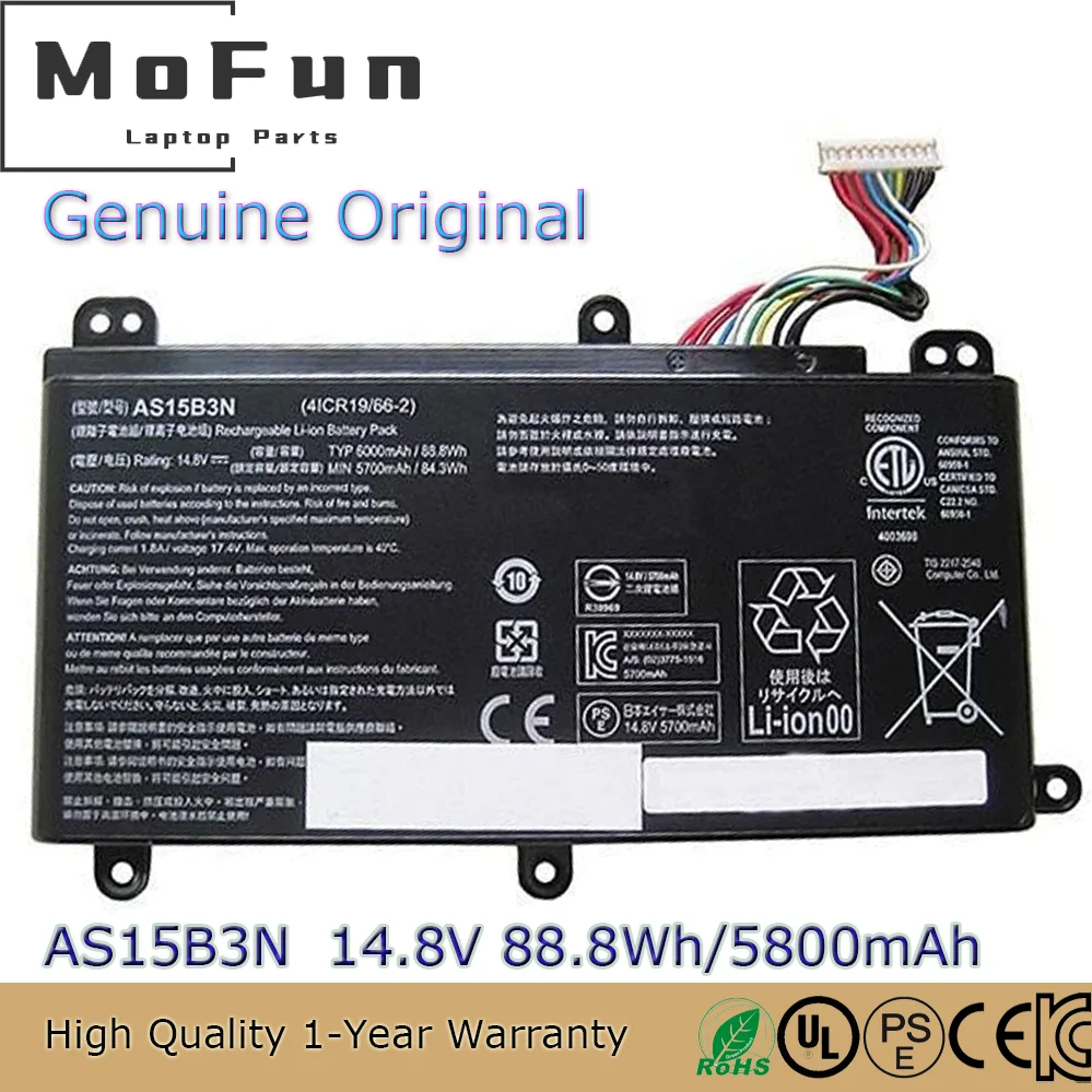 

AS15B3N Аккумулятор для ноутбука Acer Predator 15 G9-591 G9-591G G9-592 G9-592G G9-593 17 G5 G7 793-53FA 21X GX21 G9000 KT.00803.004