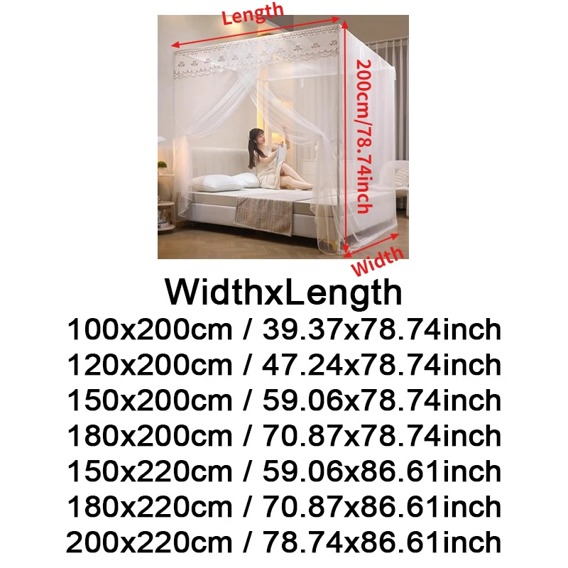 Elegant Lace Princess Bed Canopy Single Door Floor Standing Mosquito Net Encrypted Mesh Full Protection Bed Curtain for Bedroom view 6