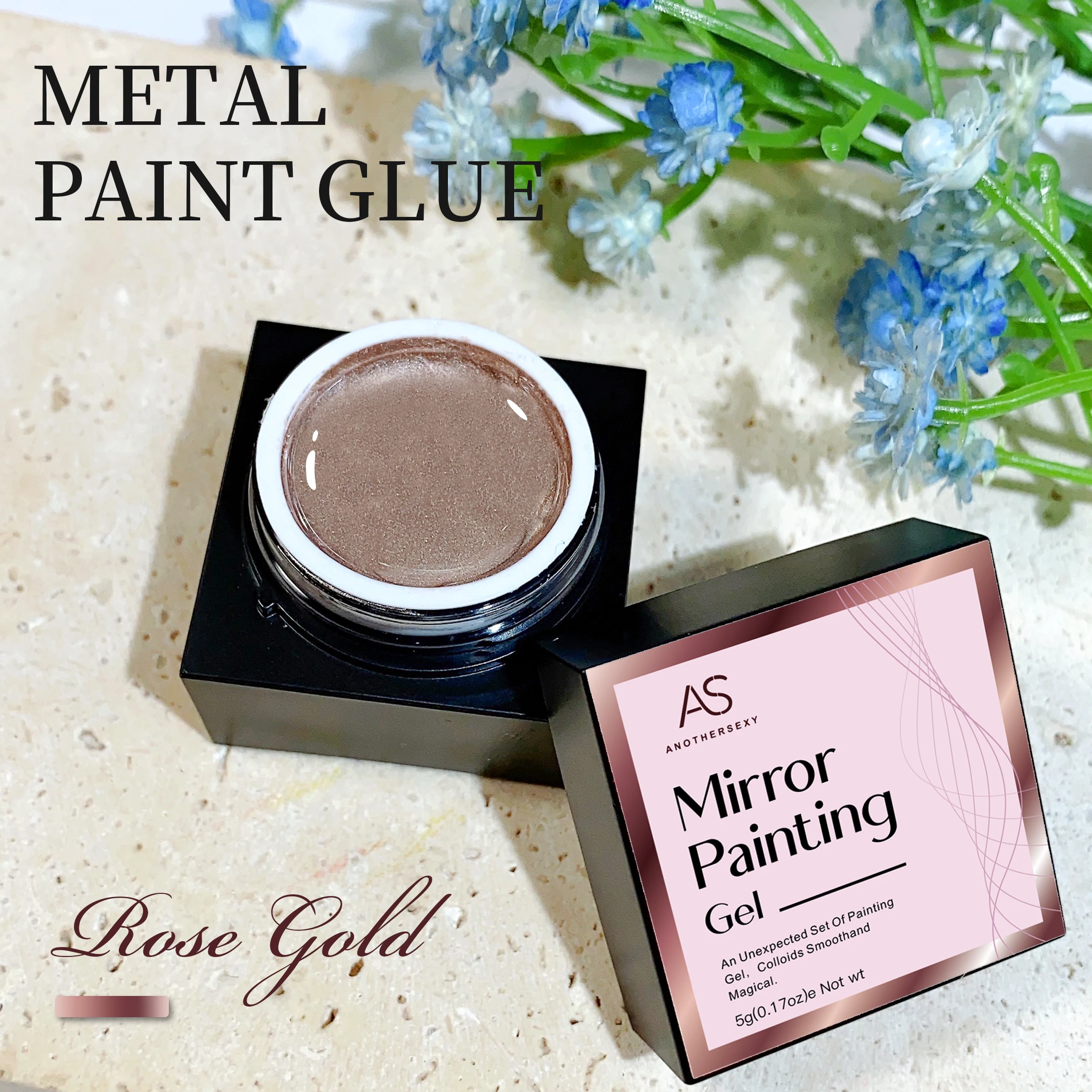 AS 5 ml Silver Metallic Painting Liner Gel Polish Super Bright Mirror Gel Nagellack Semi Permanent Lines French Nail