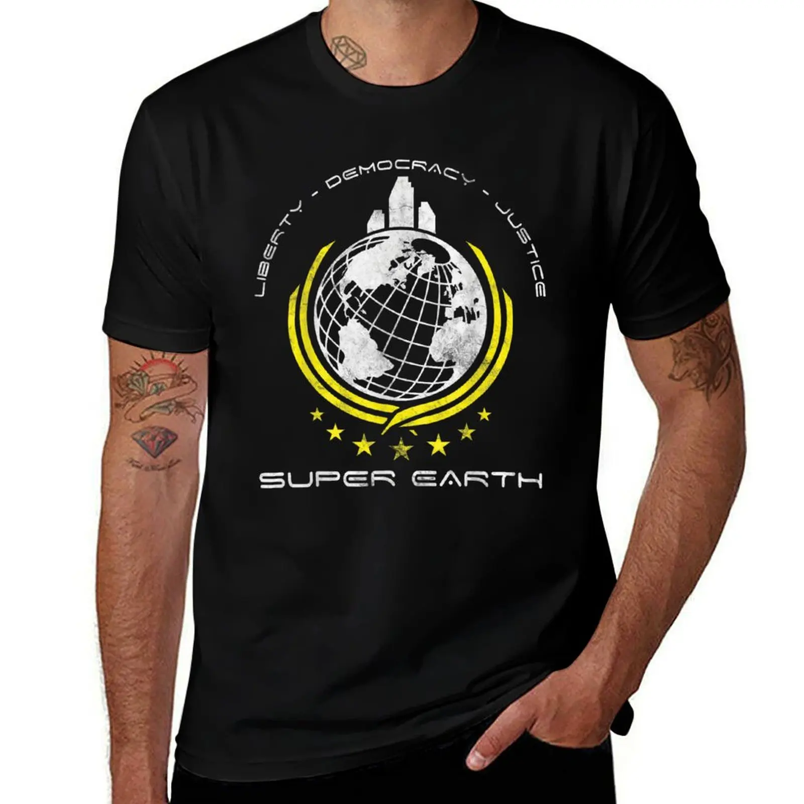 

Super Earth Diving Into Hell For Liberty Platform T-Shirt t shirt man cotton g man t shirts for men T-Shirt