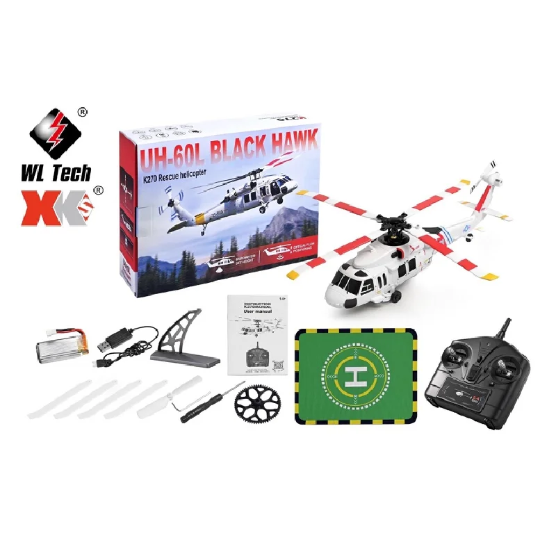 

K270 UH60L Brushless 4CH RC Helicopter Flybarless Design Optical Flow Positioning 6 Axis Gyro Altitude Hold Remote Toy Gift