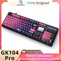 SKYLOONG GK104 Pro Teclado mecánico para jugadores, teclado inalámbrico de tamaño completo, retroiluminado RGB, teclado Macro Konb intercambiable en caliente para PC