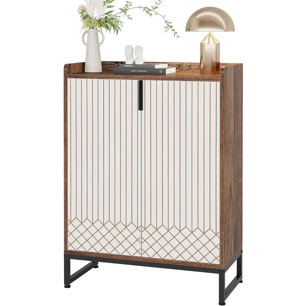 

Современный шкаф для обуви с дверями до 25 пар, 5-уровневый деревянный шкаф для обуви, органайзер для прихожей, спальни, прихожей, гостиной