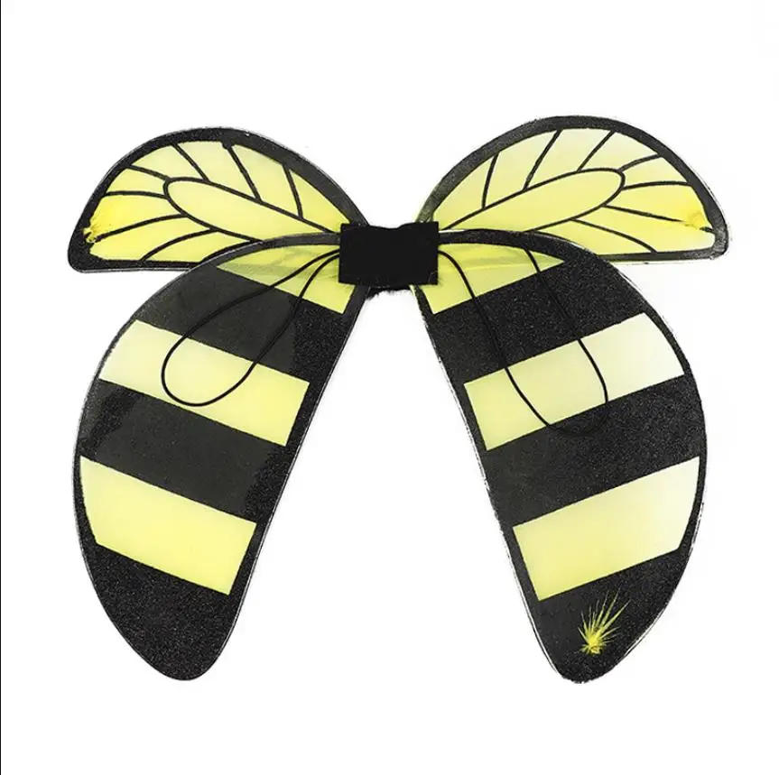 25pcs Bee Cosplay Wing Costume Bumblebee Wings for Kids Honeybee Fancy Dress Up Yellow Holiday Birthday Party Decorations