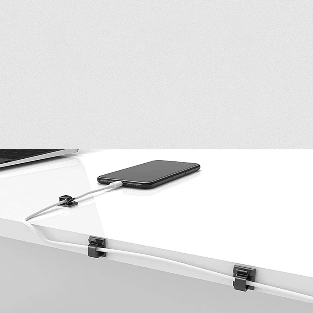 

50 pcs Cable Clips Adhesive Wire Cord Holder For Home Office Car Mini Cable Management Clips Self Adhesive Hook For Glass Metal