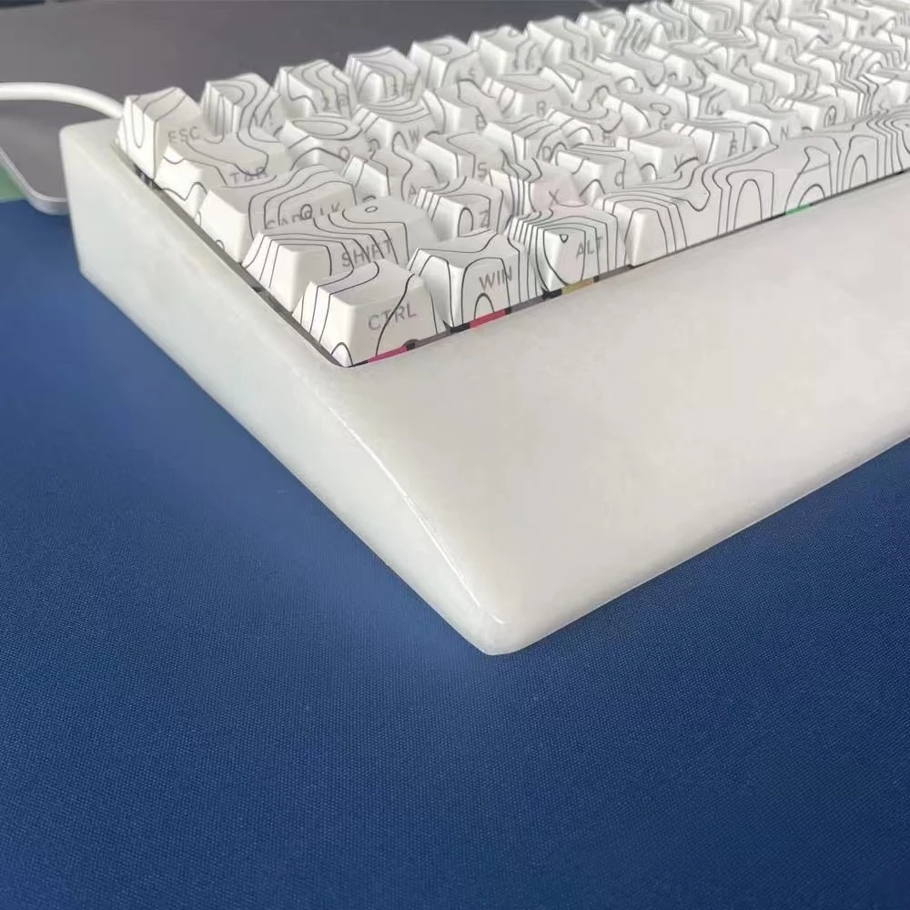 Jade Stone GH60 Keyboard Case 2-in-1 Palm Pad Version Natural Marble Material Glazing Process 60%Layout Mechanical Keyboard Base