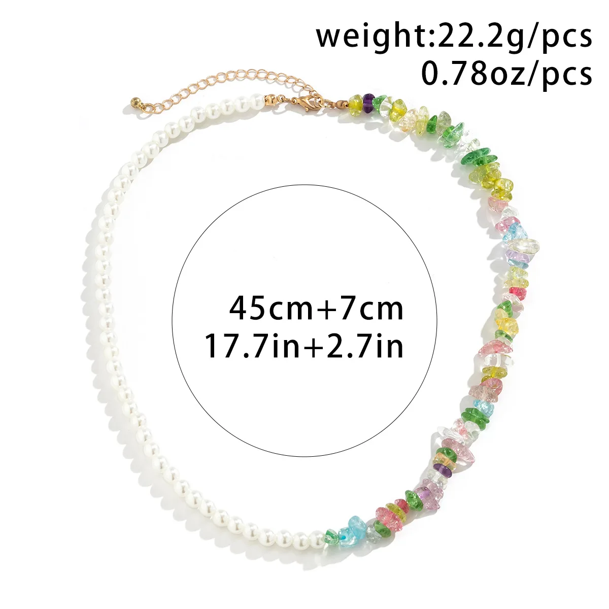 Hip-Hop Unregelmäßige Acryl-Kristall-Perlen-Halskette, Einfacher Herren-Choker, Modeschmuck-Accessoires, Dropshipping-Geschenke – Detail 6