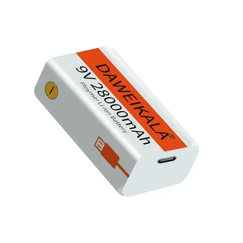 2024 9V battery 28000mAh li-ion Rechargeable battery Type-C Battery 9v for Multimeter Microphone Toy Remote Control KTV use