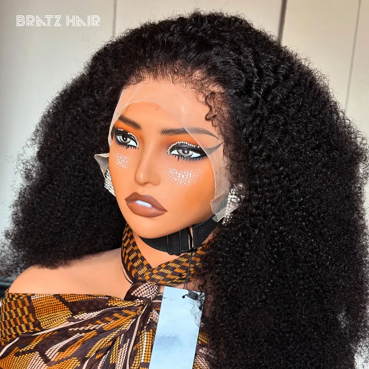 

Afro Curly Wig Human Hair Glueless Ready to Wear Wig with 4C Edges Pre Plucked 360/13x6 HD Lace Front Wigs for Woman 400 Density