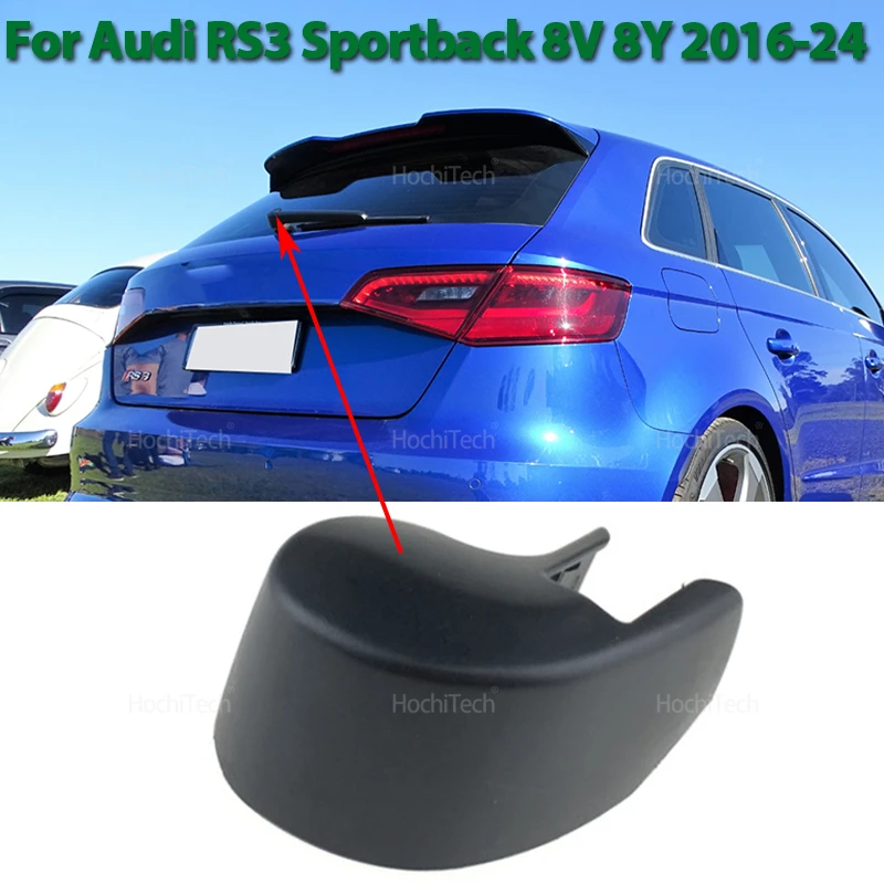 Black Car Rear Windshield Washer Wiper Arm Nut Cover Cap Replacement for Audi RS3 Sportback 8V 8Y 2016-2024 4G9955205 Accessorie