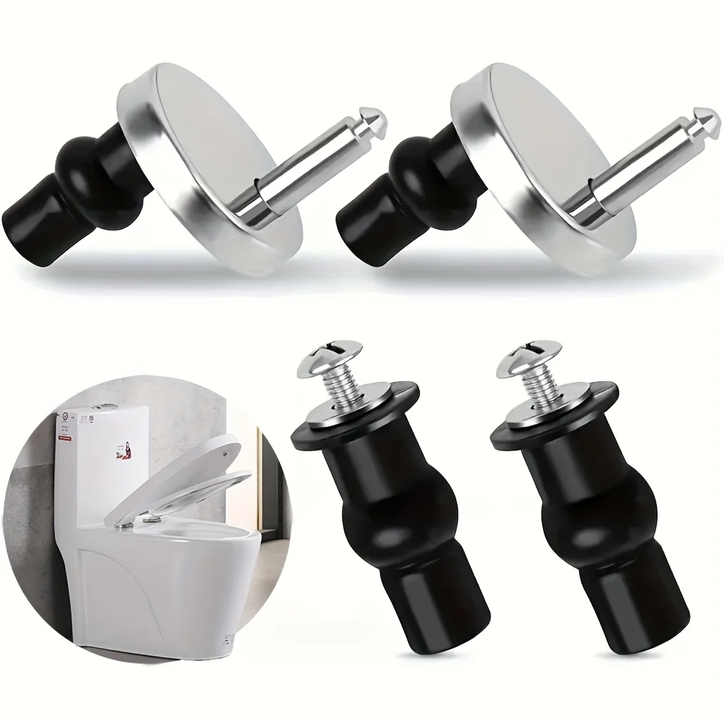 2-Piece Heavy-Duty Toilet Seat Bolt Set with Quick-Release Mechanism - Easy to Install, Compatible with Standard Toilet Seats, No Tools Required