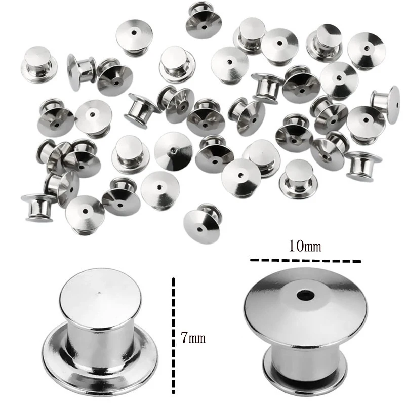 10/30/50 Pieces Locking Pin Backs Metal Pin Backs Locking Pin Keepers Locking Clasp For DIY Enamel Brooch Badge Jewelry Making