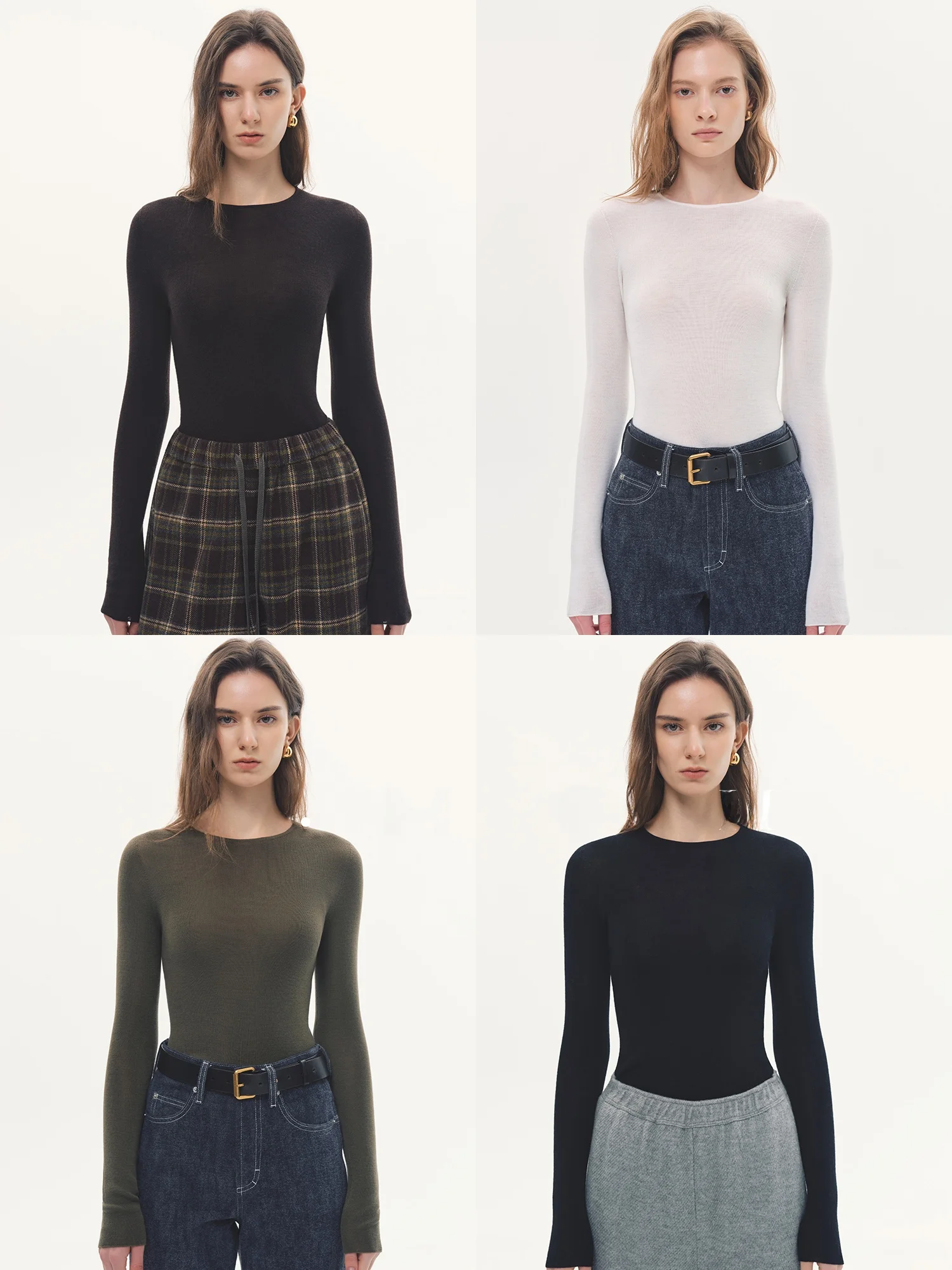 

DMON Skin Care Yangzi Micro Permeable Ultra Fine Biella40S Waable round Ne High Ne Women's Wool Knitted Sweater