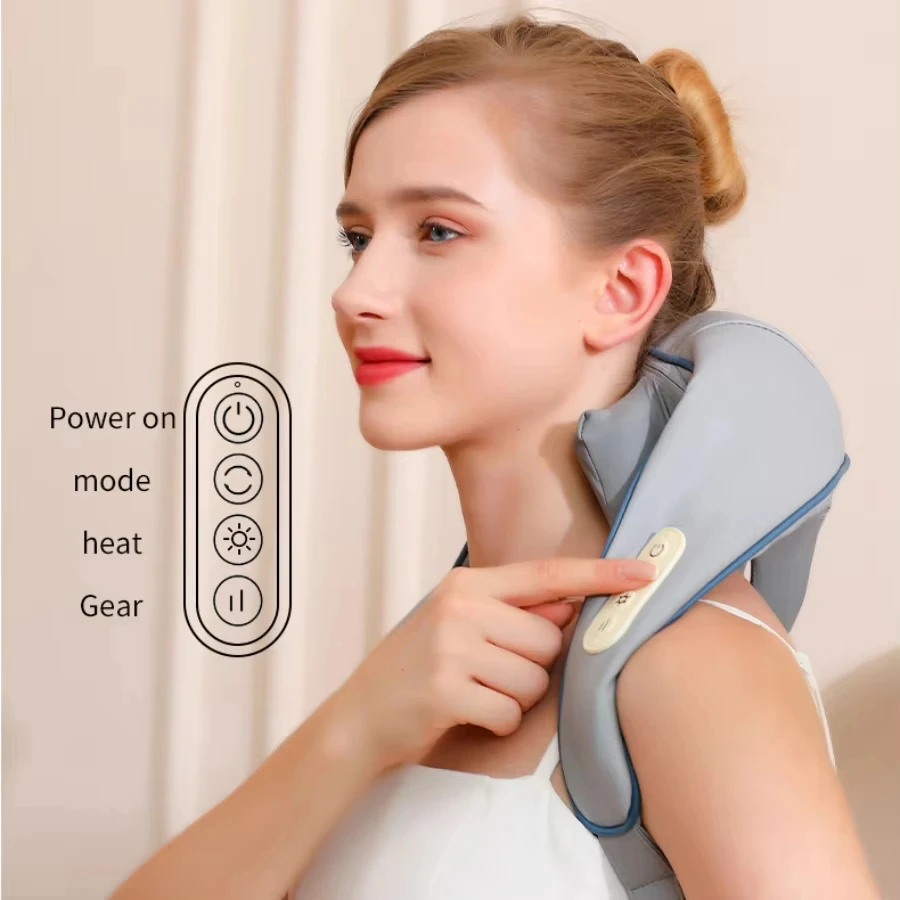 

Electric Shiatsu Neck And Shoulder Massager with Heated Back Deep Kneading Massage Pillow for Neck Waist And Body Relaxation