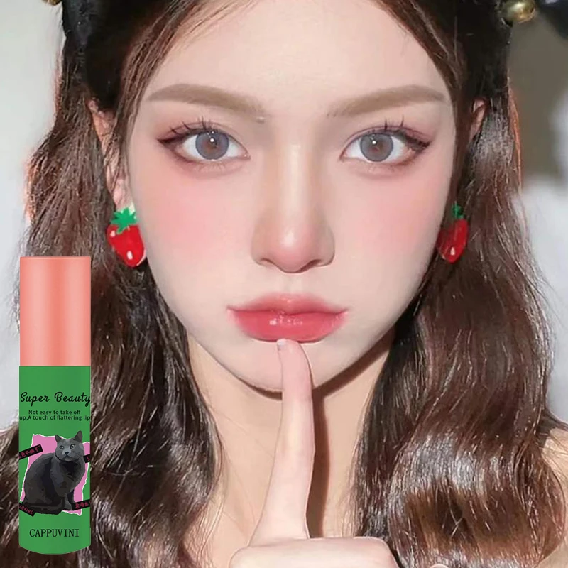 Cappuvini Cute Cat Fango per labbra opaco - Texture crema di velluto Rossetto liquido tinta labbra rosso impermeabile a lunga durata per il trucco quotidiano delle labbra