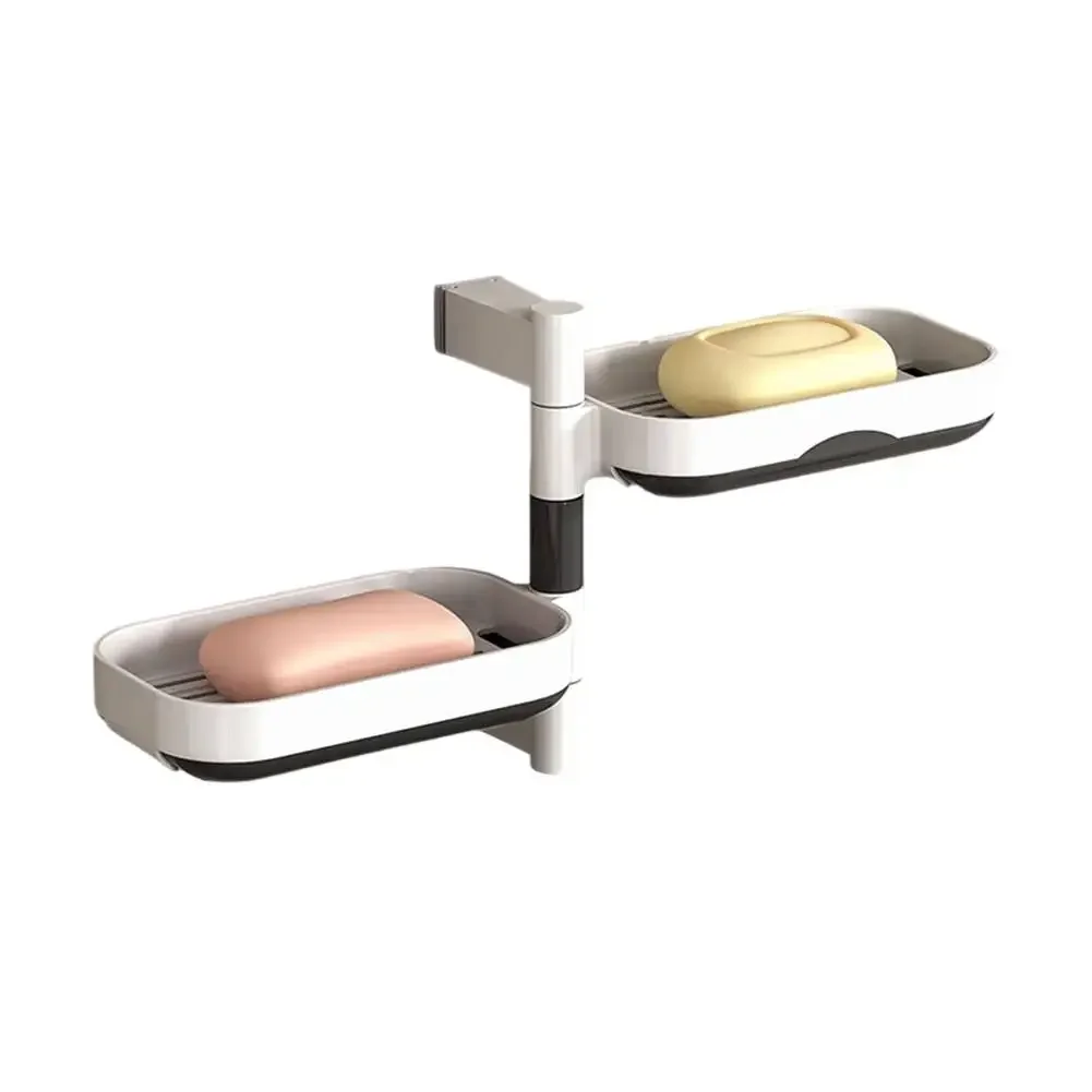 

Удобный держатель для мыла, вращающаяся мыльница, компактное решение для экономии места, установка без перфорации, организация пространства в ванной комнате