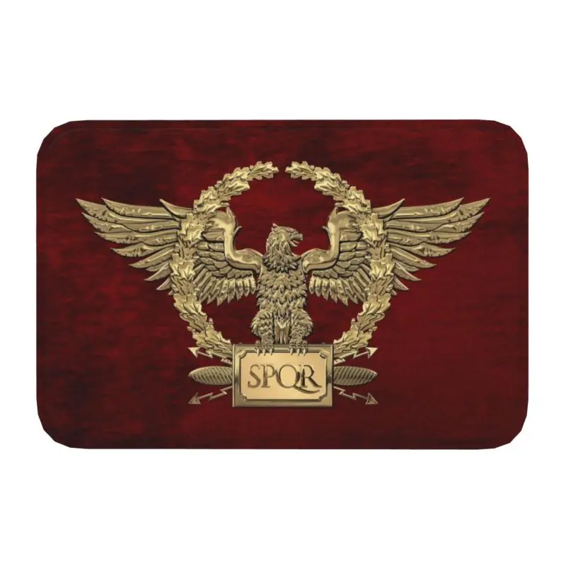 Gold Roman Imperial Eagle Front Floor Door Entrance Mats Indoor Military Rome SPQR Kitchen Bath Doormat Living Room Carpet Rug