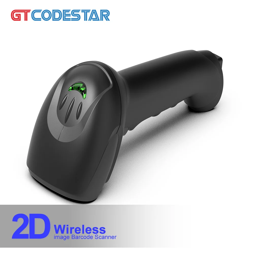 GTCODESTAR QR Wireless 1D 2D Barcode Scanner Handheld 1D/2D QR Bar Code Reader for Inventory POS Terminal Supermarket
