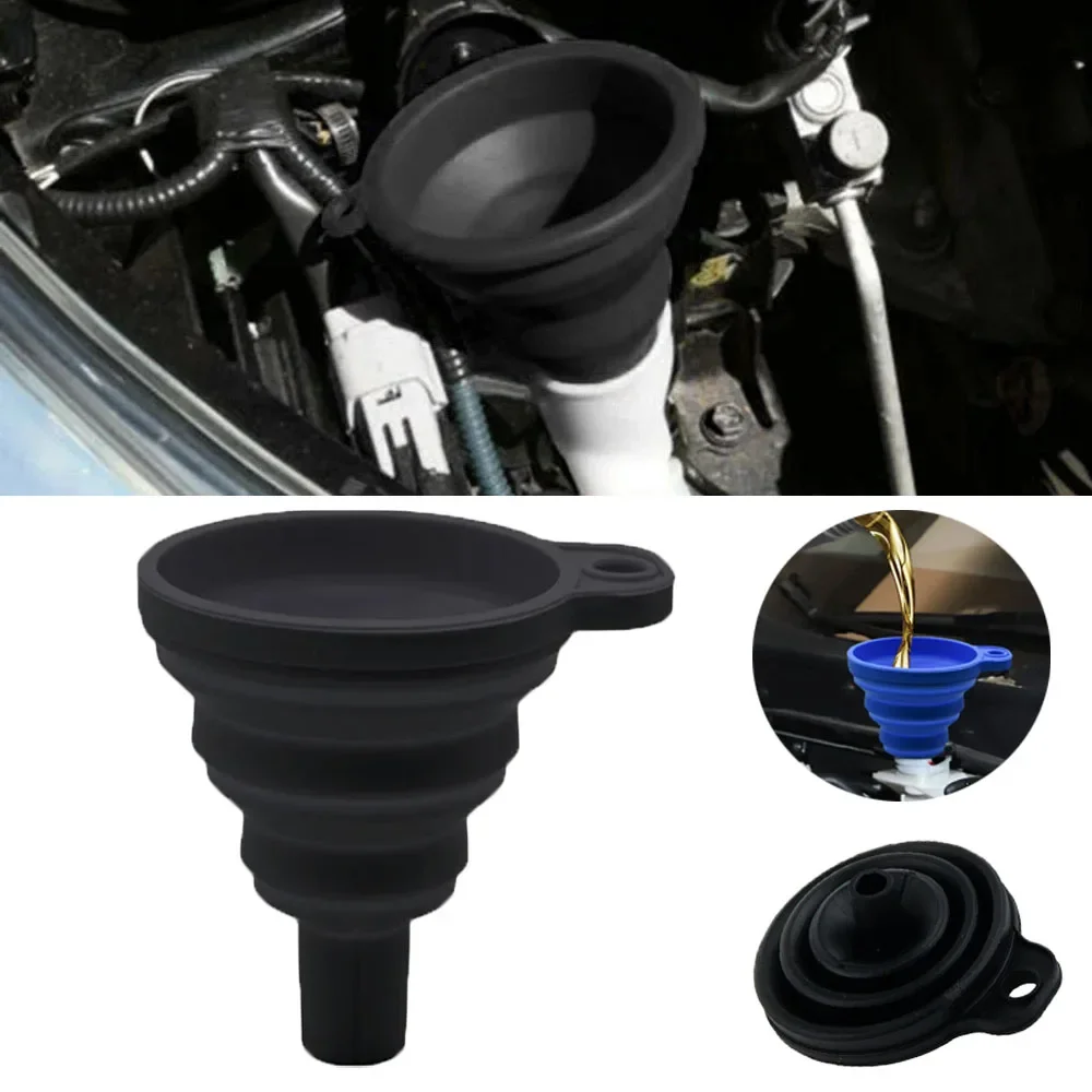 Engine Funnel Car Universal Silicone Liquid Funnel Washer Fluid Change Foldable Portable Auto Engine Oil Petrol Change Funnel