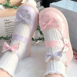 Halloween Cosplay Sweet Tea Party Yellow Duck Shoes Cos Girl Cream Bubbles Bow Kawaii Shoes Lolita Girls High Heel LoliShoes