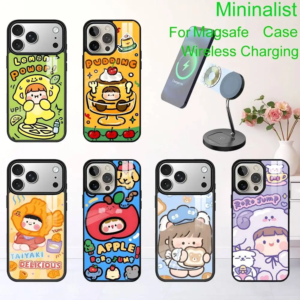 

Cute Cartoon ROROjump Phone Case For iPhone17,16,15,14,13 Plus,Pro Max Magnetic For Magsafe Wireless Charging