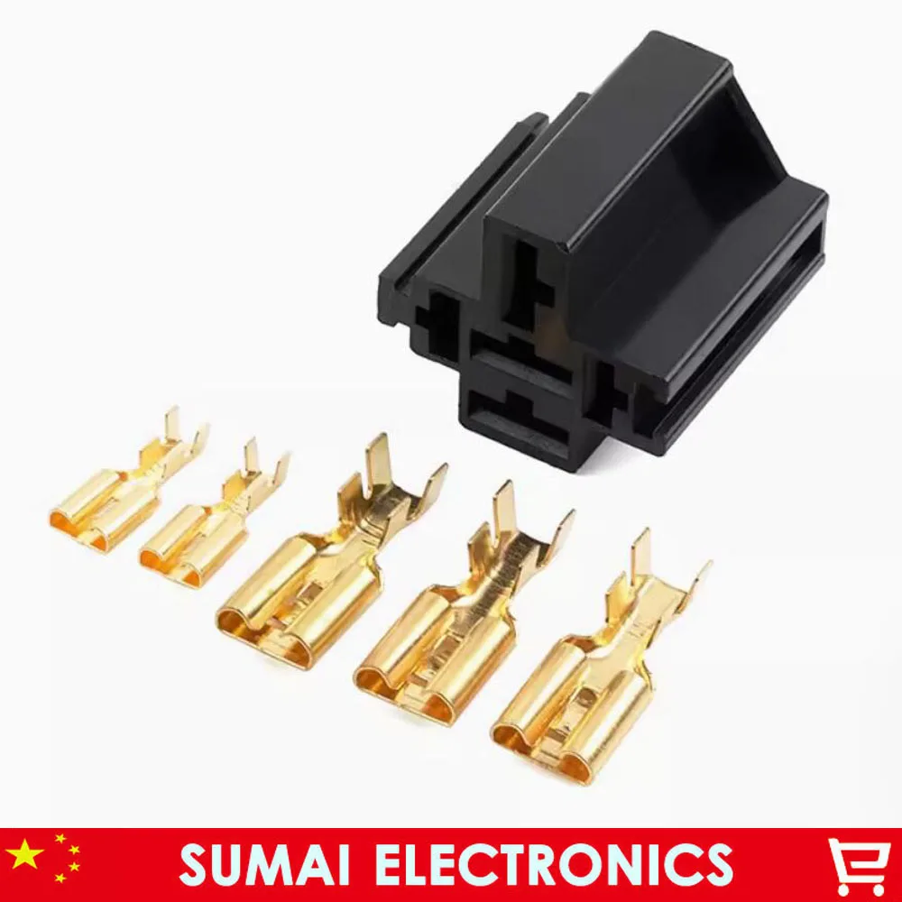 5 Pin 6.3mm/9.5mm Car socket,5Pin Car/Auto Relay socket holder plug connector for Audi VW car ect.