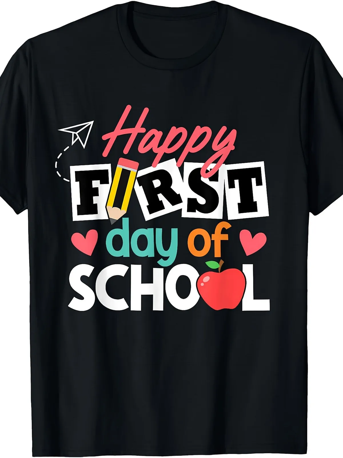 Happy Back-to-School T-shirt, Suitable for Both Teachers and Students During the Back-to-school Season, Unisex for Casual Attire