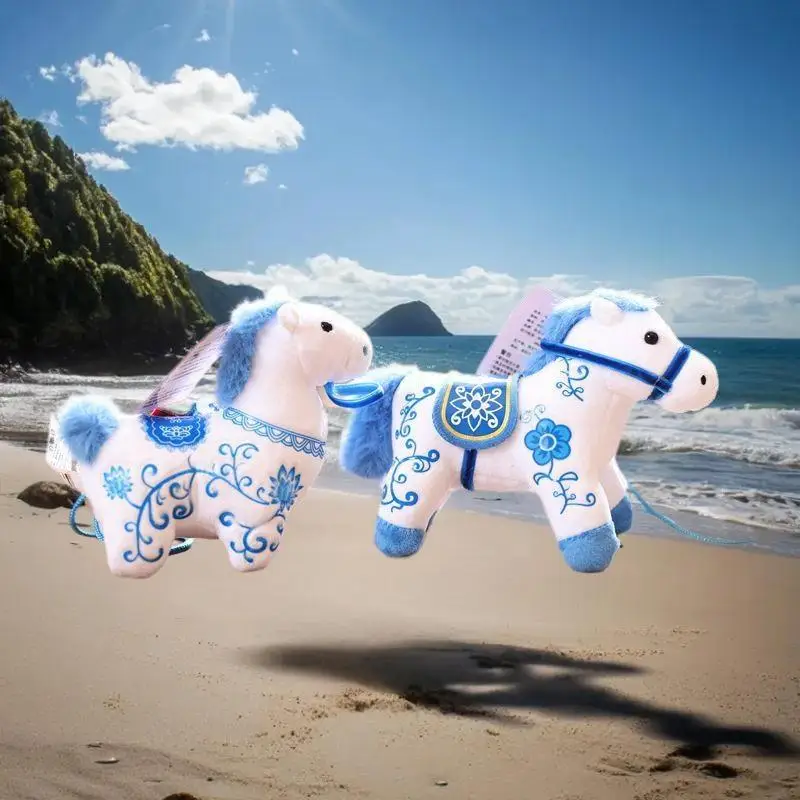 Zoete vintage pony gevulde sleutelhanger, cartoon tas hanger, perfecte paar token