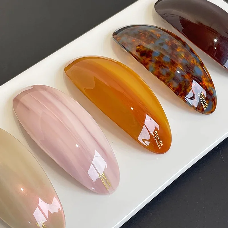 1/5Pcs Korean French Acetate Hair Clips for Women High-End Spring Ponytail Clip Straight Hair Barrettes Fashion Hair Accessories
