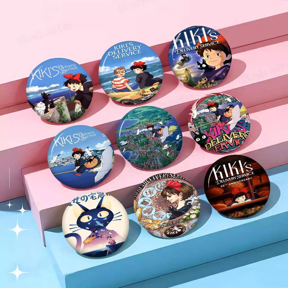 K-Kikis D-Delivery S-Service Broche hecho a mano de 58mm, insignia de dibujos animados para cosplay, accesorios de joyería para mochila, regalos