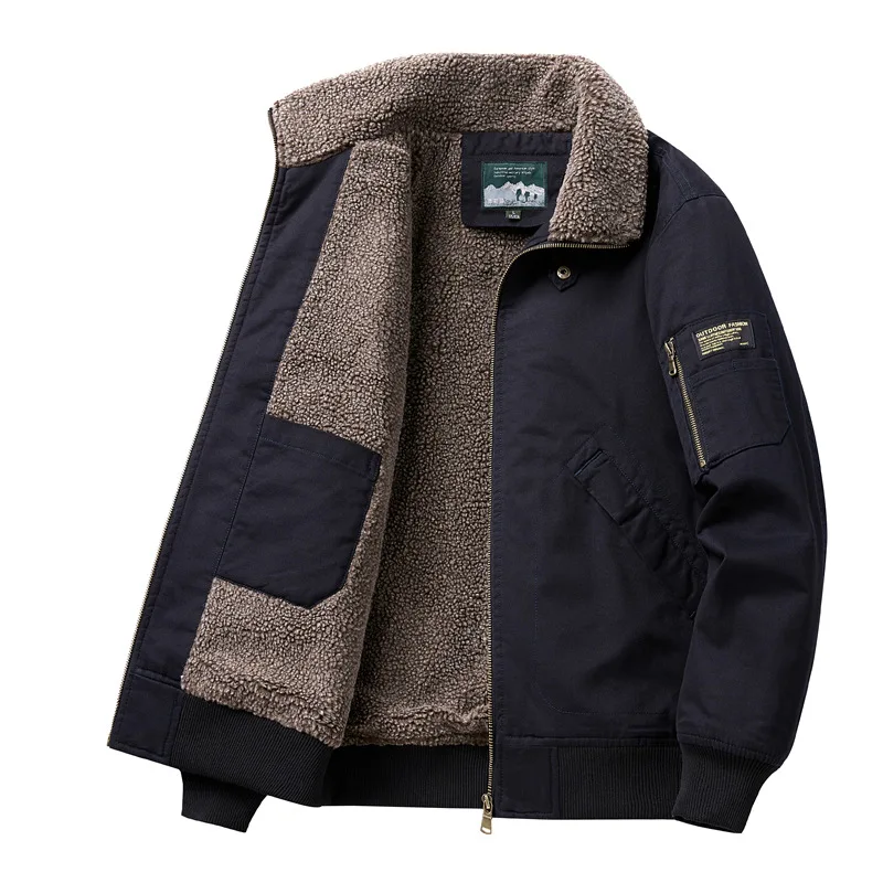 

Men's Winter Retro Warm and Fashionable Thickened Loose Work Cotton Jacket