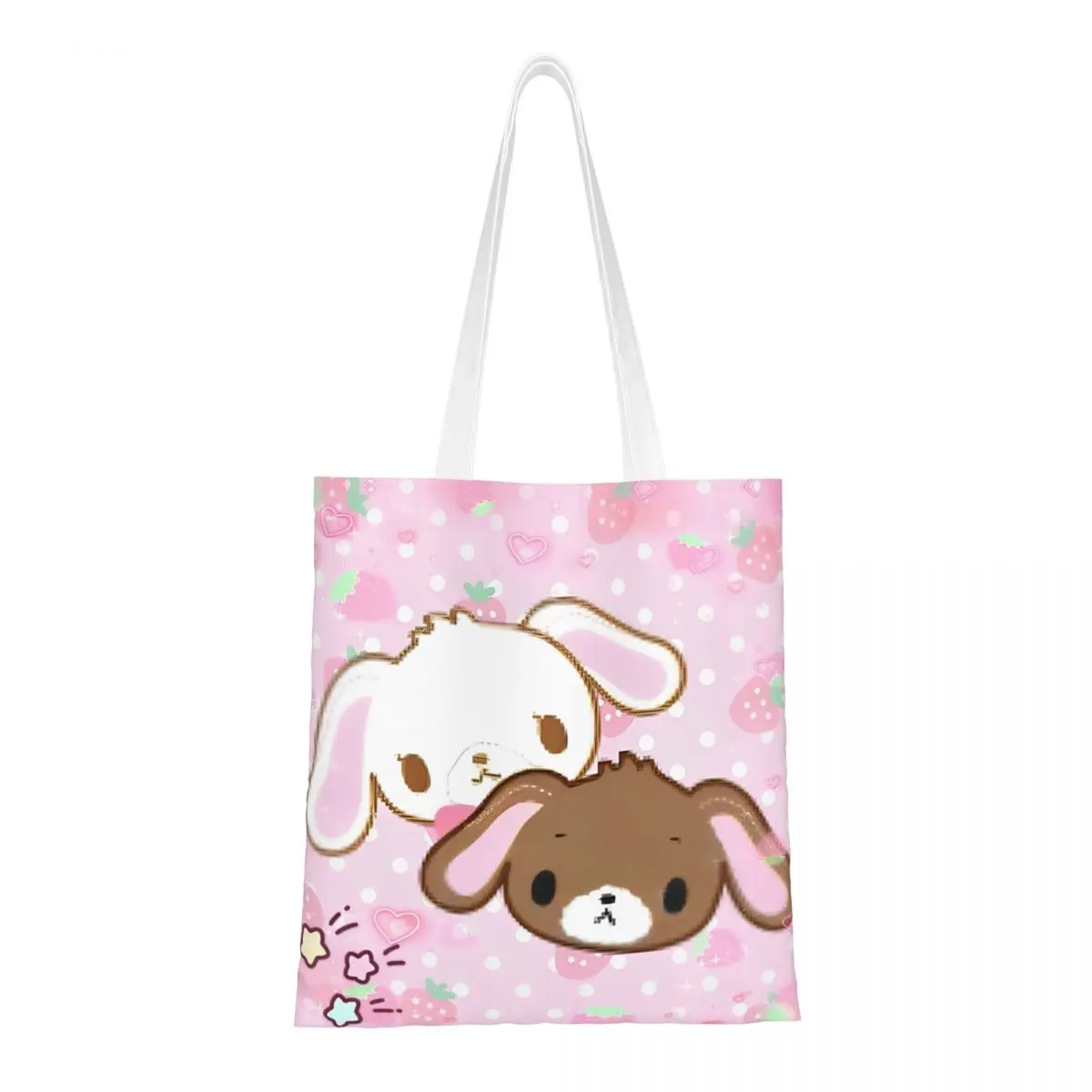 

Unisex Sugar Rabbit Tote Bags Canvas Sugarbunnies Grocery Bag for Girl Handbags