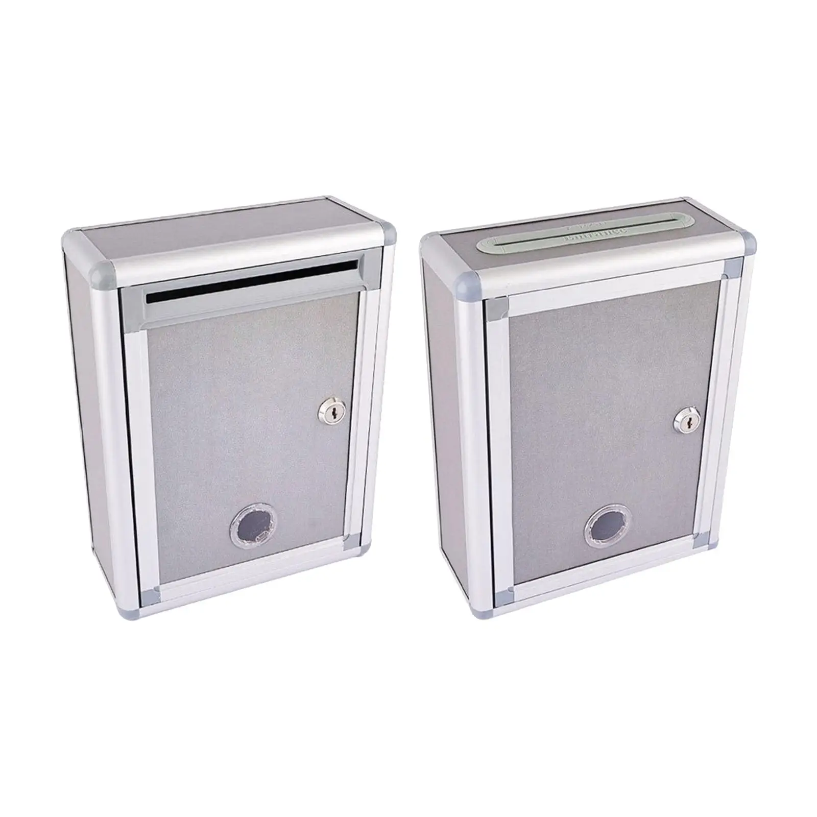 Wall Mount Suggestion Box with Key Multifunctional 21x9.5x28cm Aluminum Alloy Frame Ballot Box for Customer Center Lightweight