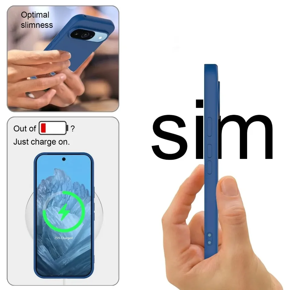Funda suave de silicona líquida mate de lujo para Google Pixel 10 9 Pro XL 8 7 6 5 10A 9A 8A 7A 6A 5A, cubierta a prueba de golpes de color sólido y delgada 5