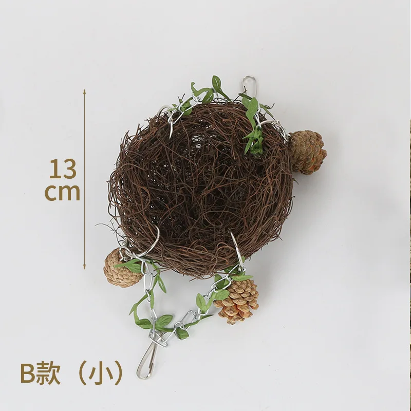 Parrot Nest Rattan Round Hammock Bird Cage Breeding Nest Parrot Pigeon Bedding with Chew Toys Bird Supplies Bird Nests view 5