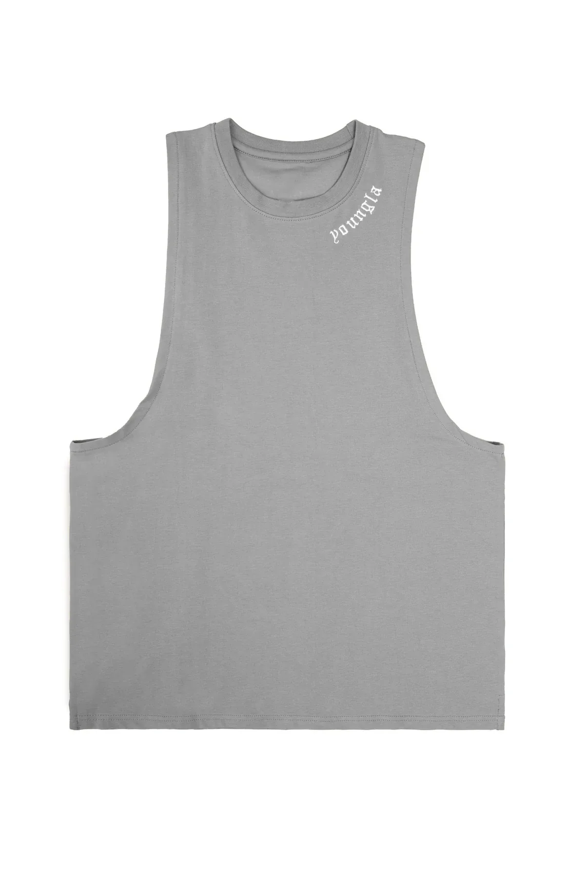 2024 new men\'s vest cotton round neck printed sleeveless T-shirt muscle exercise fitness tank top
