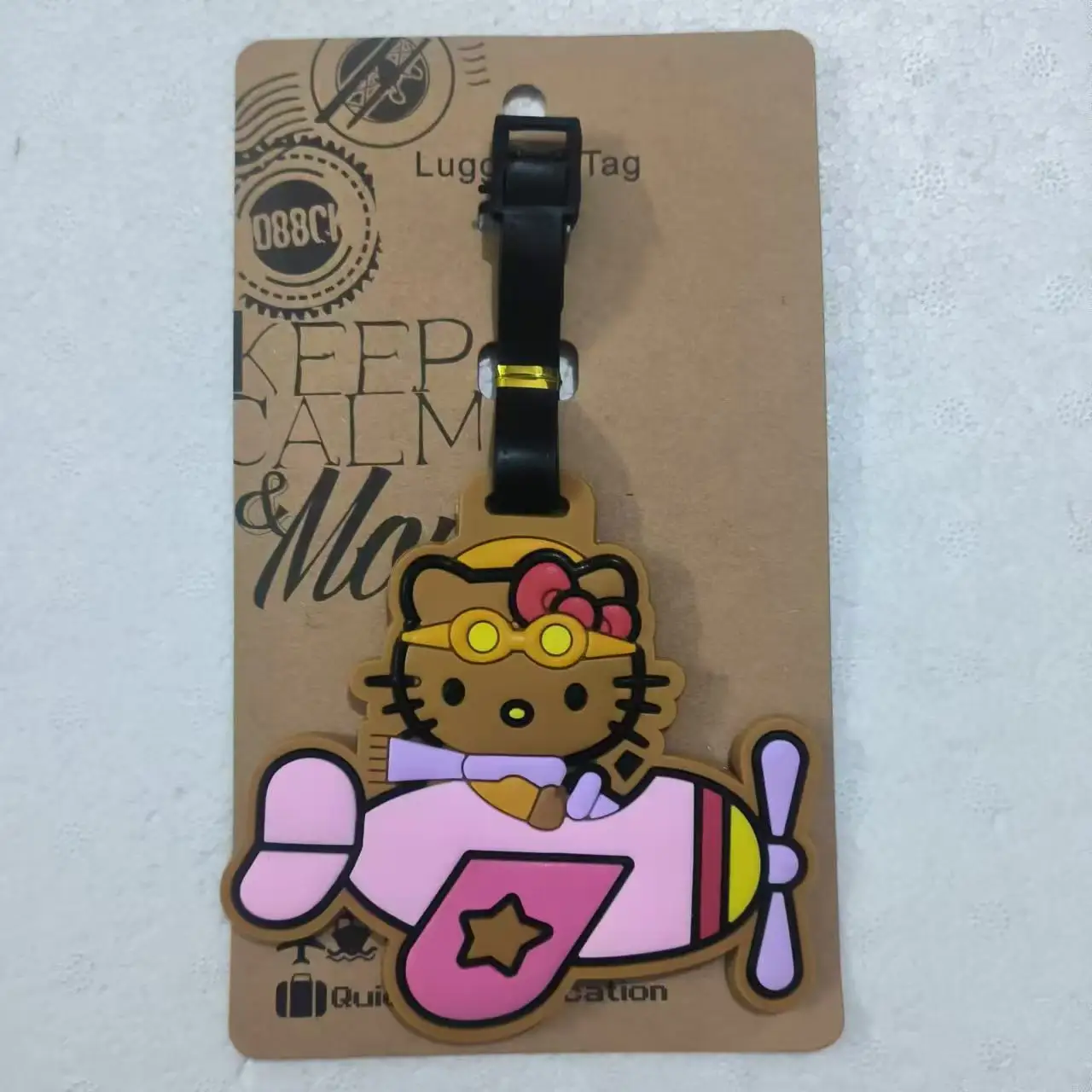 Wholesale PVC Luggage Tag Travel Accessories Cute Cartoon Hello Kitty Suitcase Baggage Boarding Portable Label