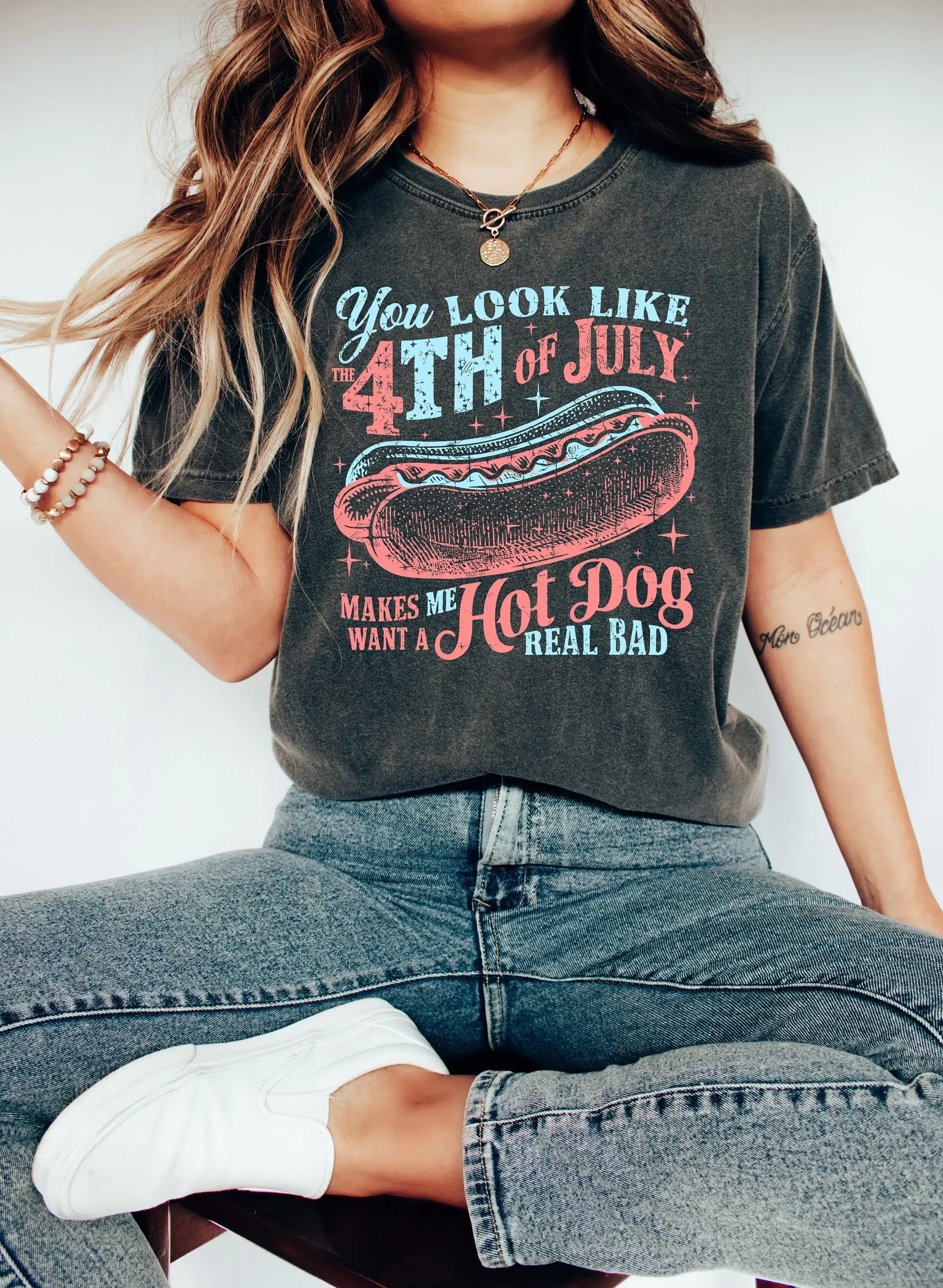You Look Like The 4th Of July Makes Me Want A Hot Dog Real Bad T Shirt Independence Day Funny Lover