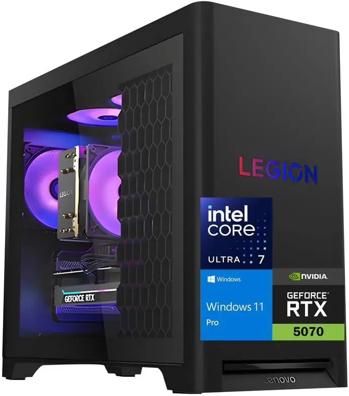 

Lenovo Legion Tower 5i Gaming Desktop PC - Intel Core Ultra 7 265F, NVIDIA RTX 5070 12GB GDDR7, 32GB DDR5, 2TB PCIe SSD