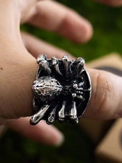 

Retro Giant Spider Ring kened Vintage Sle Index Finger Ring Exaggerated Gothic Ring Finger Ring Copper Plated Gold