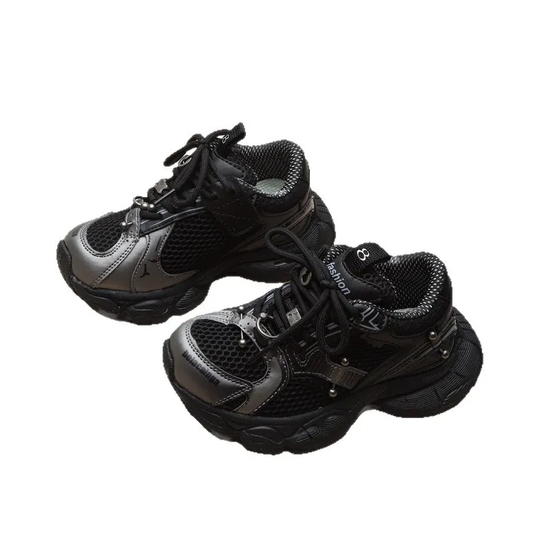 

2025 Autumn New Boys Girls Mesh Light Bottom Running Shoes Kid Toddlers Fashionable All-match Casual Dad Shoes
