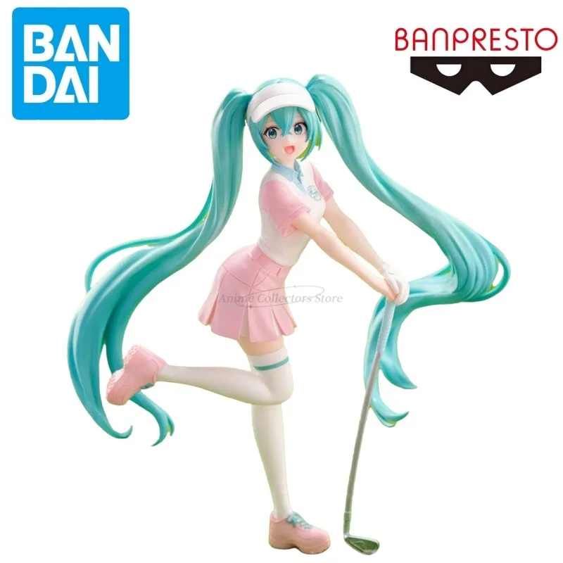 BANDAI BANPRESTO Hatsune Miku Holiday Memories Golf Anime Character Game Model Toy Desktop Ornaments Boys Girls Gift