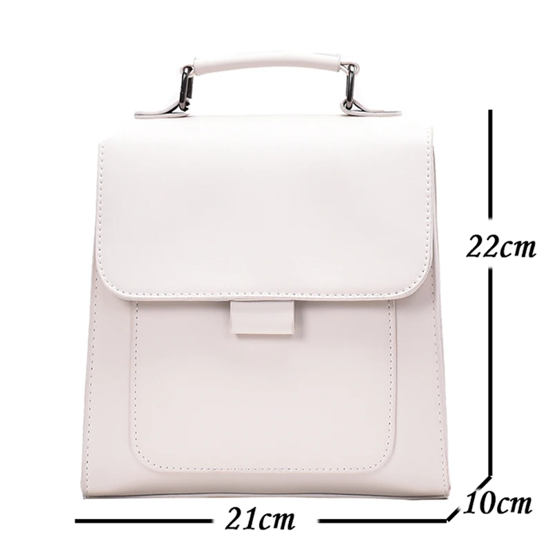 2023 Women\'s Backpack Solid Small Girls\' Schoolbag High Quality PU Leather White Shoulder Bags Fashion Designer Travel Backpacks