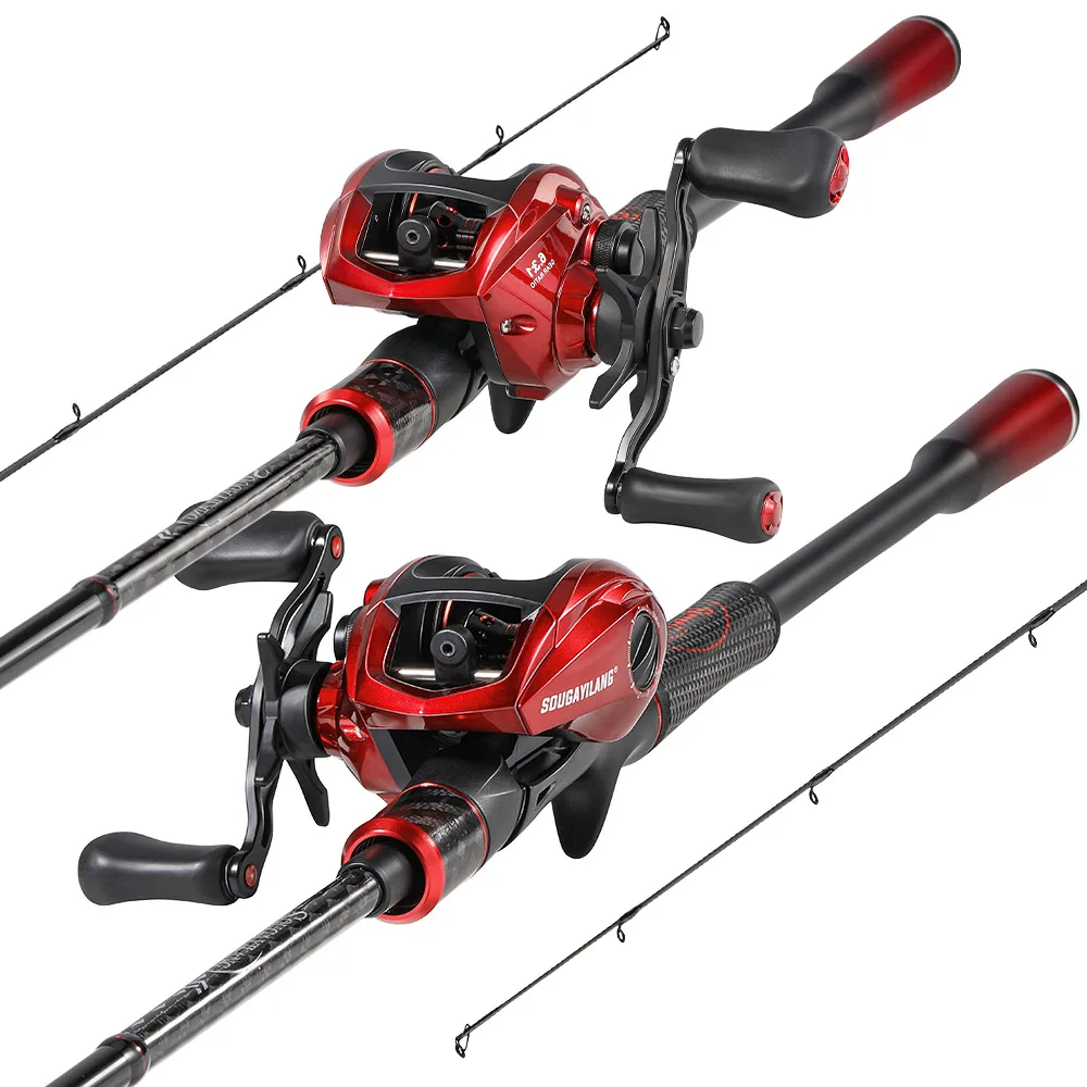 

Sougayilang High Carbon Baitcasting Rod & Reel Combo 6.3:1 Gear Ratio Ultralight M Power Fishing Rod for Freshwater Bass Fishing