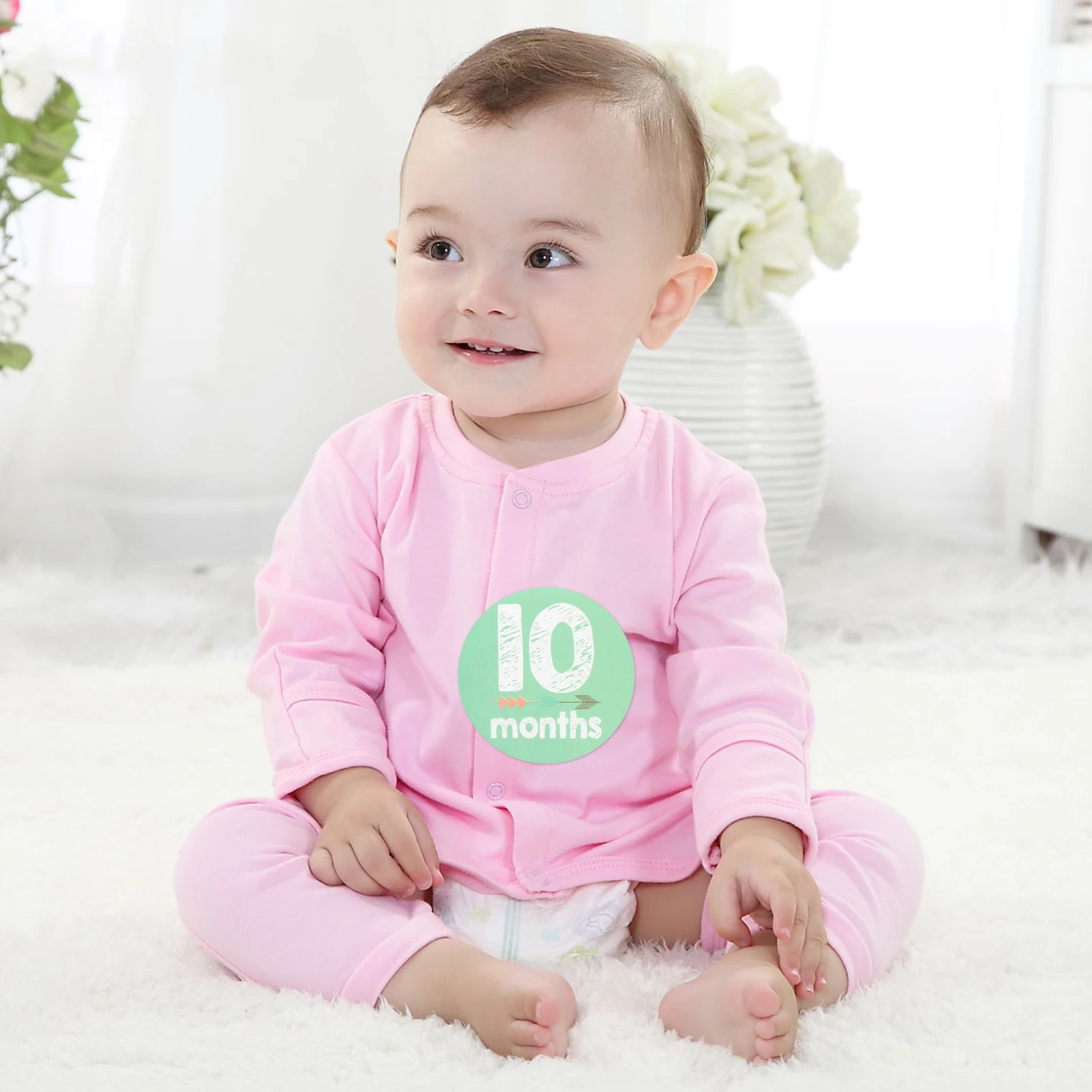 12pcs Sticker Baby Sticker Photo Props Milestone Decal Newborn Decal Paper Infant Photo Props Milestone Scrapbooking