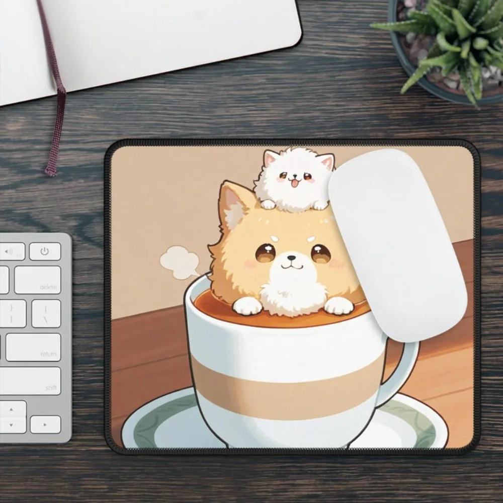 لوحة ماوس ألعاب فنجان الشاي الجديدة، ملحق مكتب كمبيوتر لطيف على شكل جرو مناسب للاعبين والاستخدام المكتبي، بجودة عالية #2