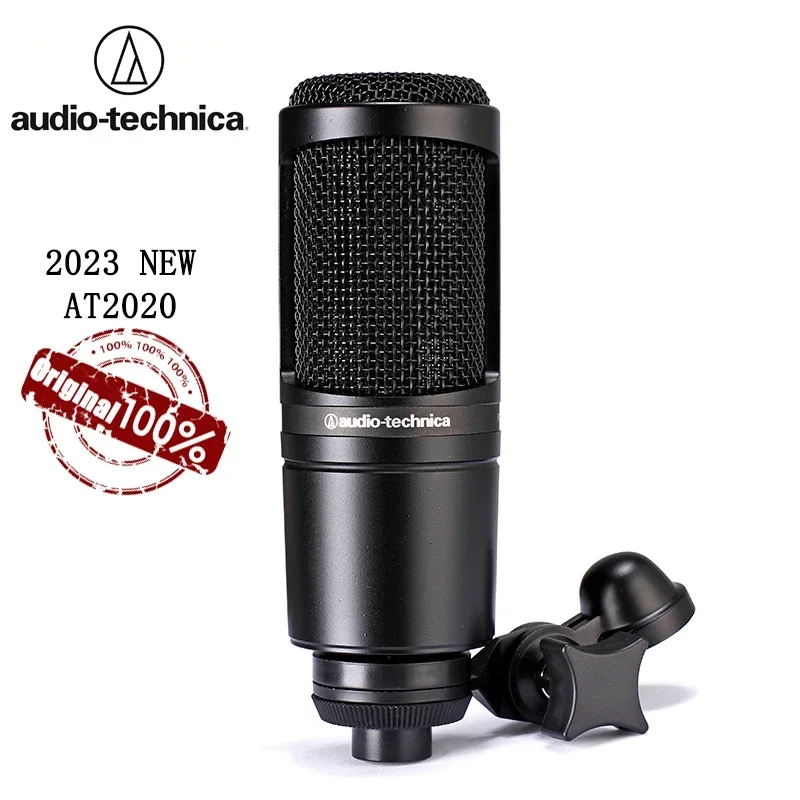 100% Original Audio Technica AT2020 Wired Cardioid Condenser Microphone Professional Live Recording Vocal Pro Studio karaoke mic